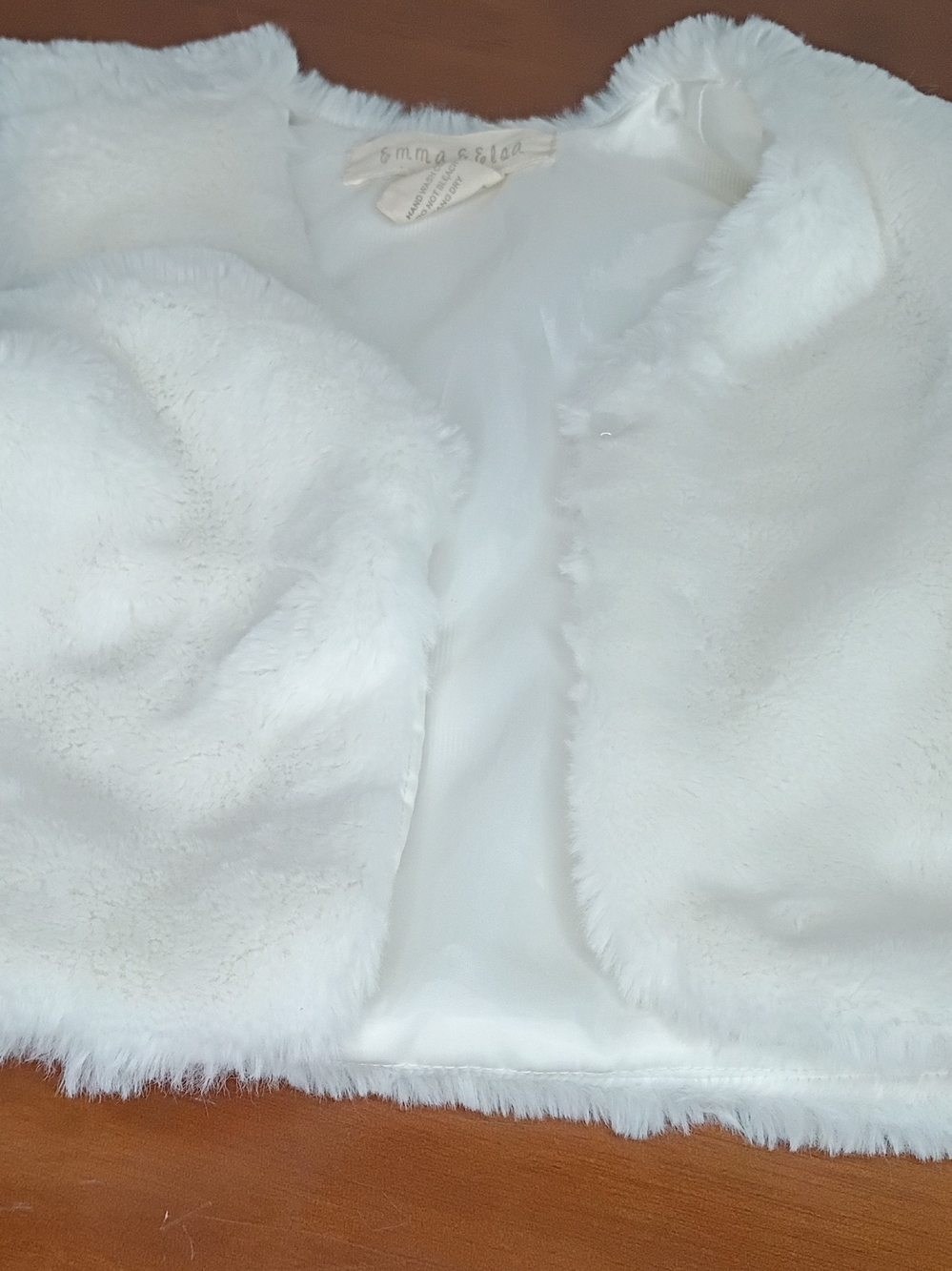 Emma & Sam White Faux Fur Bolero Shrug